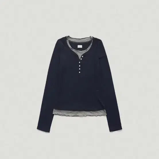 [BUNJANG] The Barnet Aimee Slim Layered T-shirt Navy / 더바넷 Aimee Slim Layered T-shirt_Navy