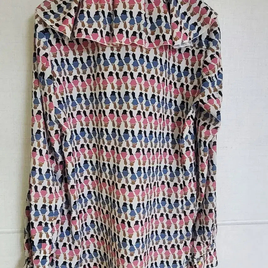 [BUNJANG] TIME BIrd Pattern Blouse Size 55 / 한섬 BIRD 패턴블라우스 55사이즈