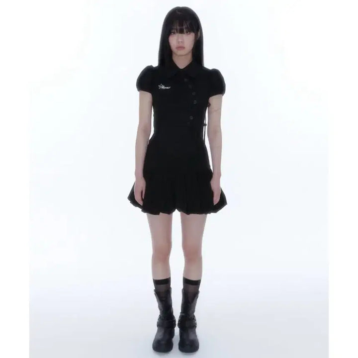 [BUNJANG] Cassico Puff Preppy Mini Dress Black / 카시코 퍼프 프레피 미니 드레스 블랙