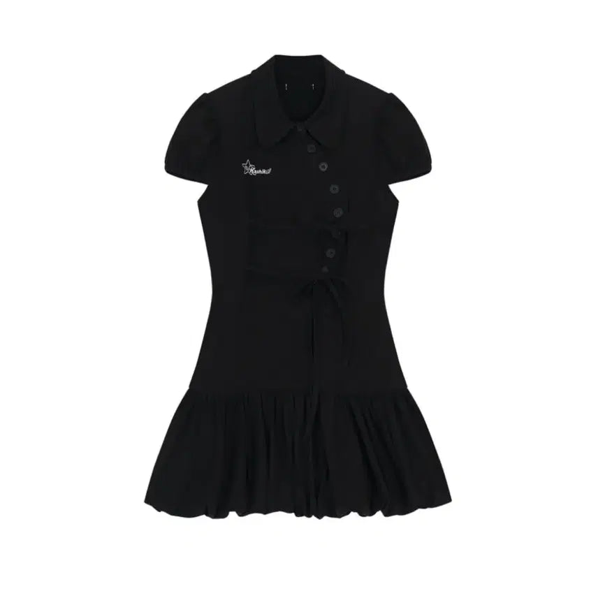 [BUNJANG] Cassico Puff Preppy Mini Dress Black / 카시코 퍼프 프레피 미니 드레스 블랙