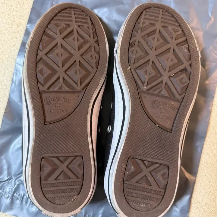 [BUNJANG] Converse All Star Black Leather Sneakers / 컨버스 올스타 블랙 레더 스니커즈