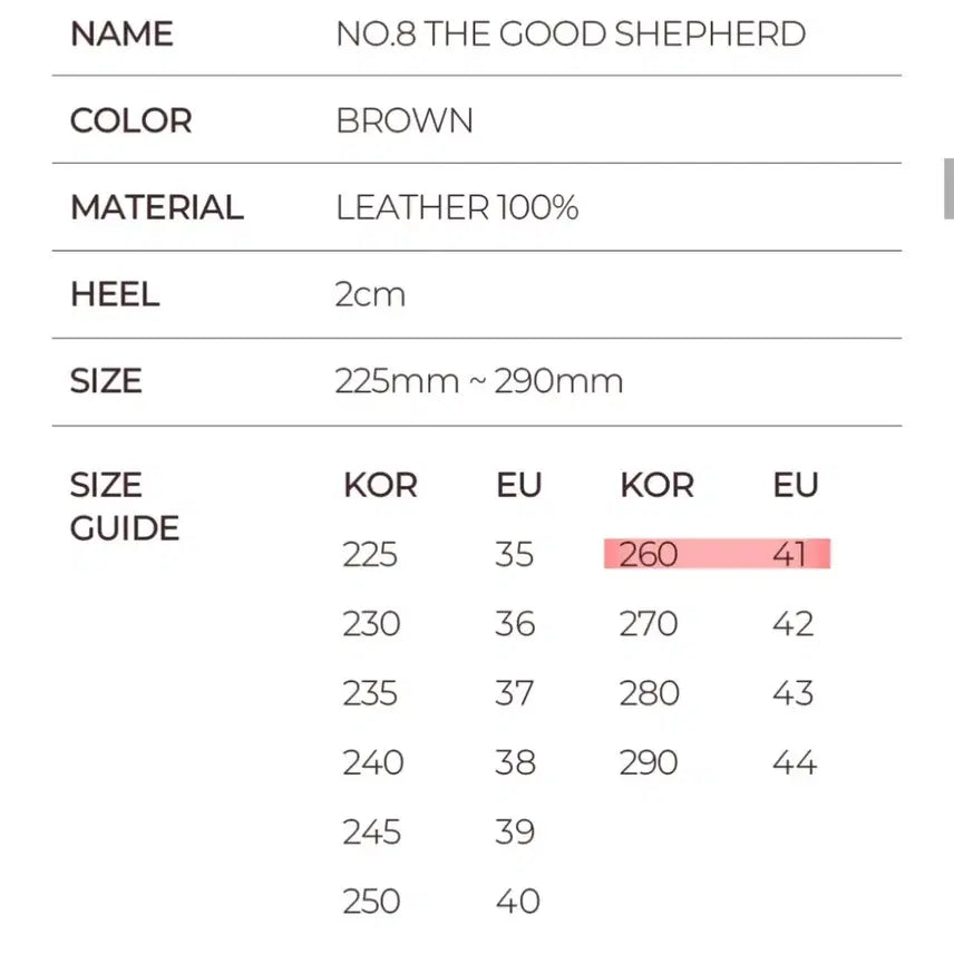 [BUNJANG] The Good Shepherd Jerusalem Leather Sandals Brown 41 / 예루살렘 더굿셰퍼드 소가죽샌들 브라운 41(260~265)