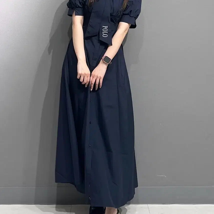 [BUNJANG] Dazzlin Polo Corset Switching Shirt Long Dress / 다즐린 폴로 코르셋 스위칭 셔츠 롱원피스/스나계스나이델머큐리듀오에블린란다