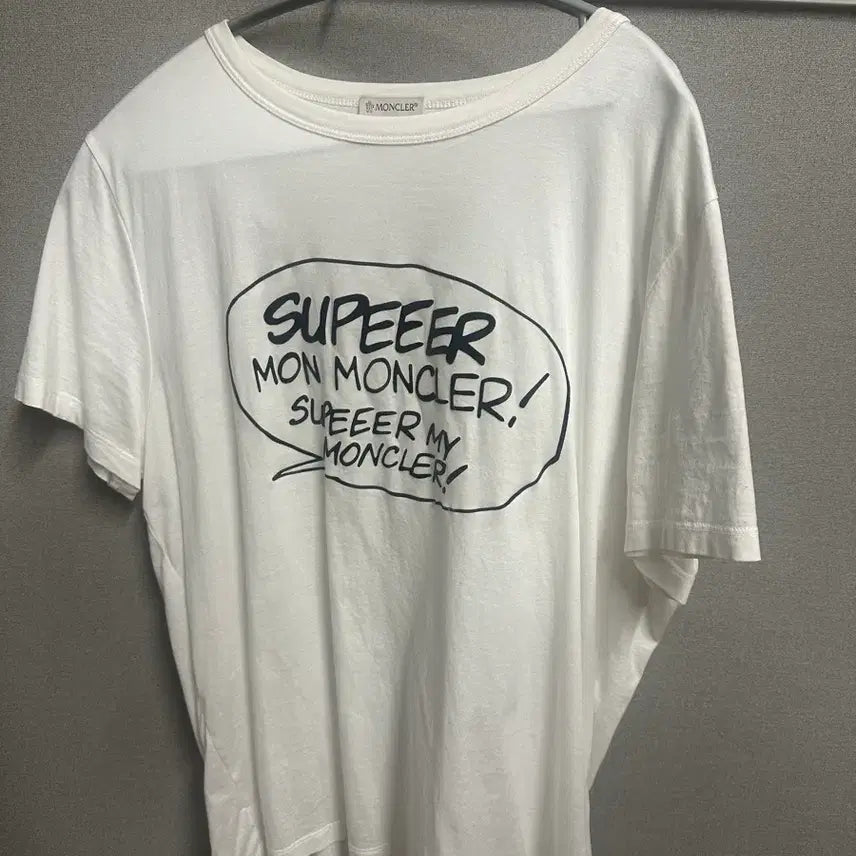 [BUNJANG] Moncler White Printing Short-Sleeve T-Shirt / 몽클레어 화이트 프린팅 반팔 티셔츠