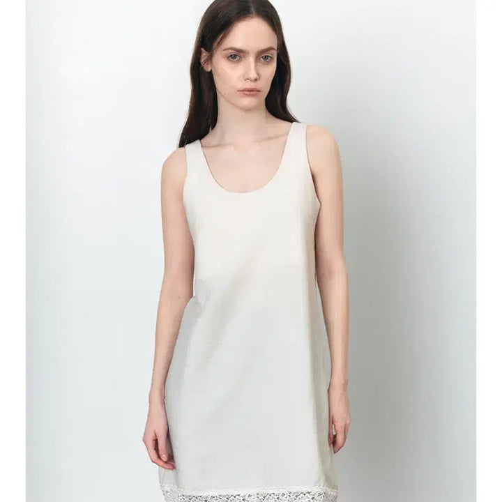 [BUNJANG] SIAJU Lace Sleeveless Top - Cream / 시야쥬 레이스 슬리브리스 탑 크림