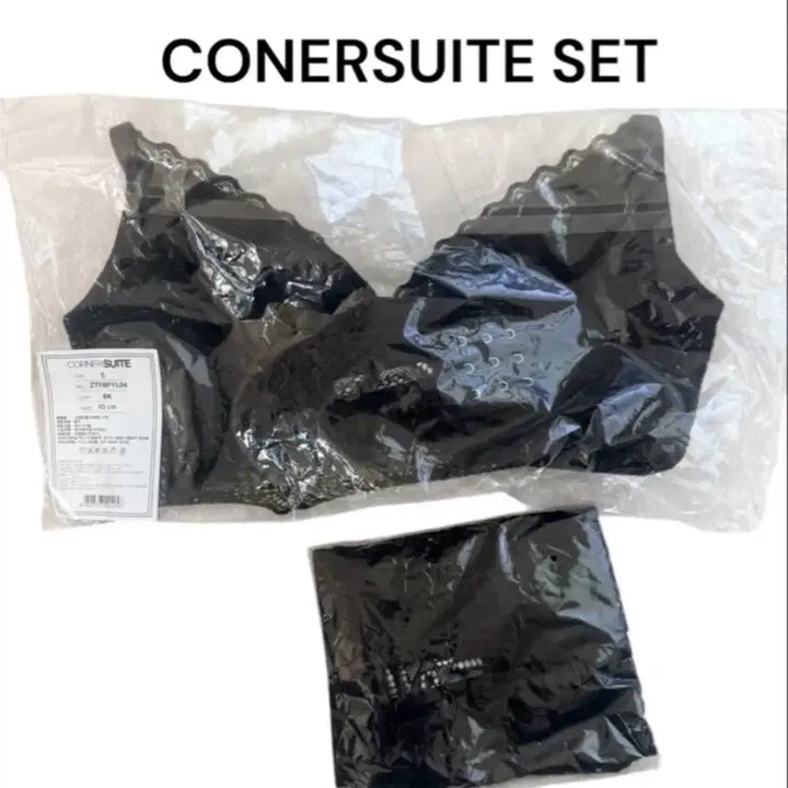 [BUNJANG] CORNER SUITE Lace Bra &amp; Panty Set Black (S/L) / 미개봉새상품 )CORNER SUITE 브라 팬티2종 세트 레이스 블랙 세