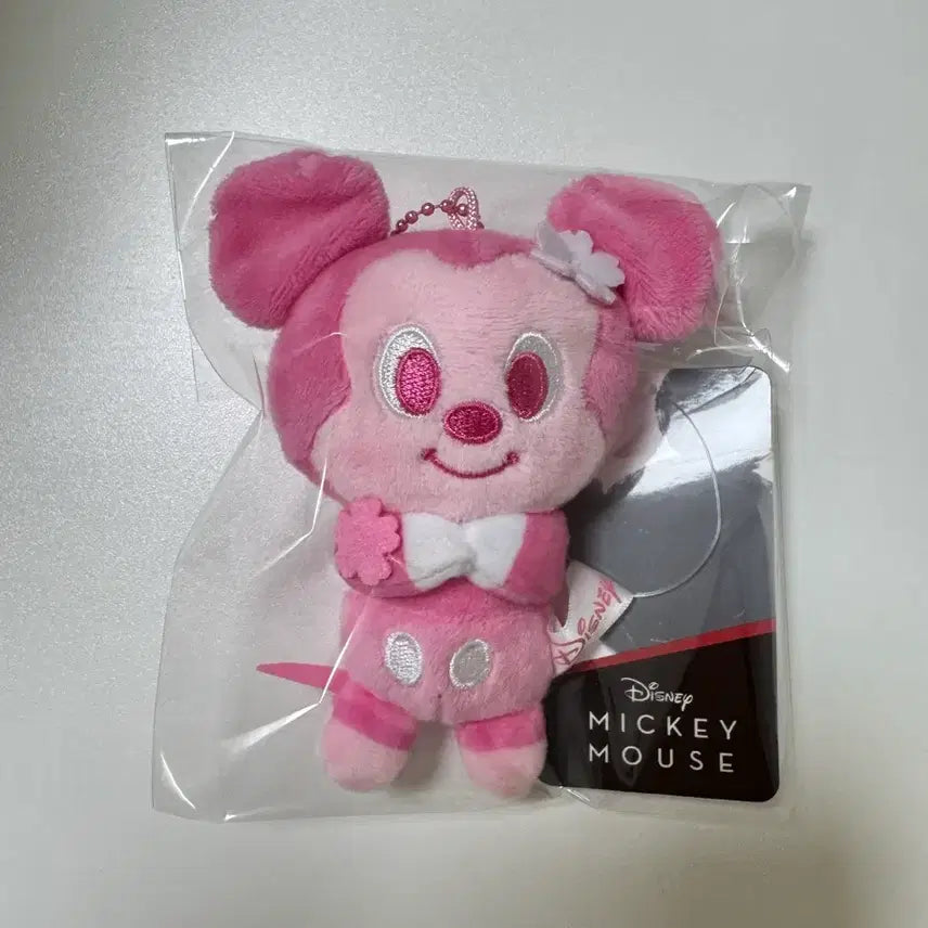 [BUNJANG] Disney Mickey Mouse Pink Plush Keychain / 디즈니 미키마우스 핑크 인형 키링 새상품