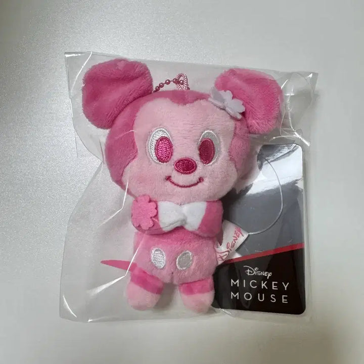 [BUNJANG] Disney Mickey Mouse Pink Plush Keychain / 디즈니 미키마우스 핑크 인형 키링 새상품