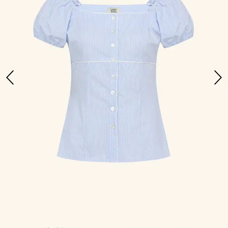 [BUNJANG] Letter From Moon Rosie Lace Puff Blouse (Stripe) / 새상품) 레터프롬문 로지 레이스 퍼프 블라우스 (스트라이프)