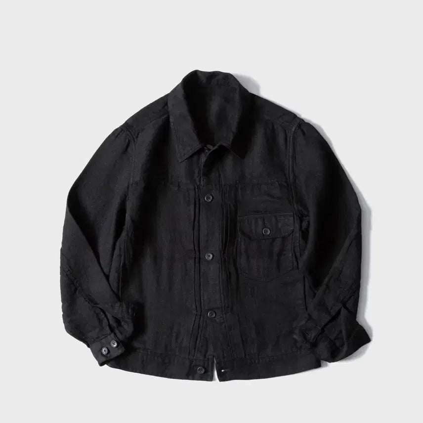 [BUNJANG] Firstfloor Linen Trucker Jacket Black / 새상품) 퍼스트플로어 린넨 트러커 자켓 블랙