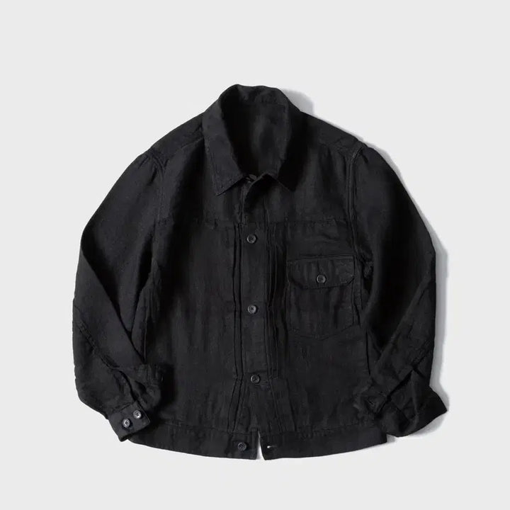 [BUNJANG] Firstfloor Linen Trucker Jacket Black / 새상품) 퍼스트플로어 린넨 트러커 자켓 블랙