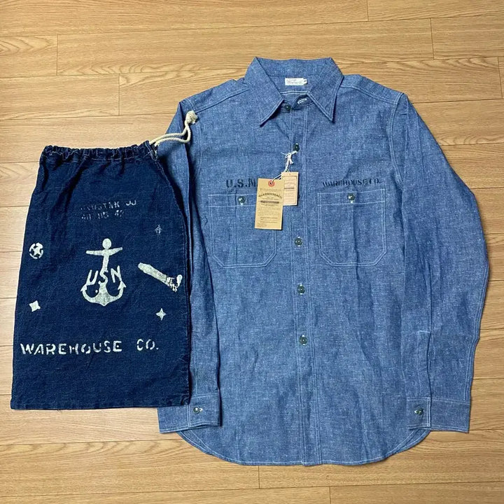 [BUNJANG] Warehouse Duckdigger USN Chambray Shirt / (40 새제품) 웨어하우스 덕디거 USN 샴브레이 셔츠