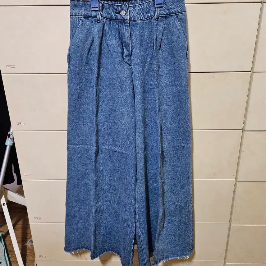[BUNJANG] Blue Denim Wide Long Pants / 청 데님 와이드 롱 팬츠
