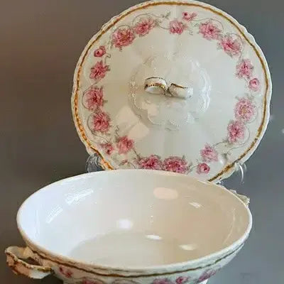 [BUNJANG] Haviland Limoges Pink Peony Round Casserole Dish / 하빌랜드 리모지 핑크 피오니 원형 케서롤