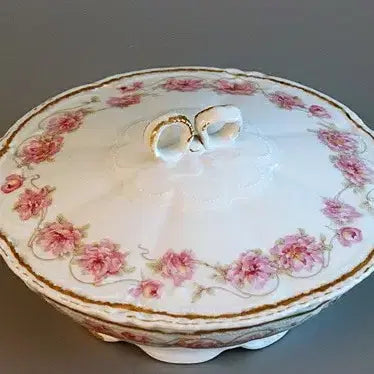 [BUNJANG] Haviland Limoges Pink Peony Round Casserole Dish / 하빌랜드 리모지 핑크 피오니 원형 케서롤
