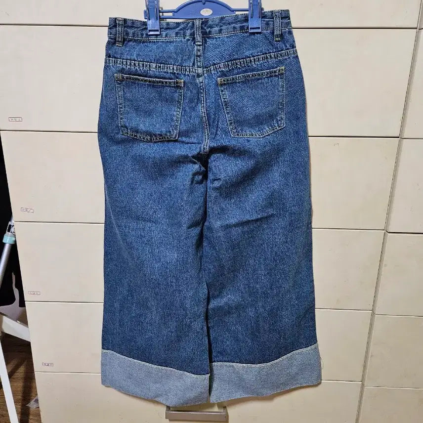 [BUNJANG] YOZME Roll-up Wide Denim Pants / YOZME 롤업 와이드 데님 팬츠