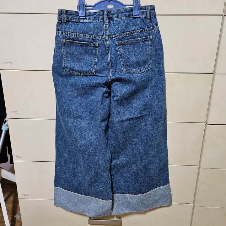 [BUNJANG] YOZME Roll-up Wide Denim Pants / YOZME 롤업 와이드 데님 팬츠