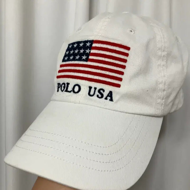 [BUNJANG] Polo USA Flag Ball Cap White / 폴로 usa플래그 볼캡 화이트