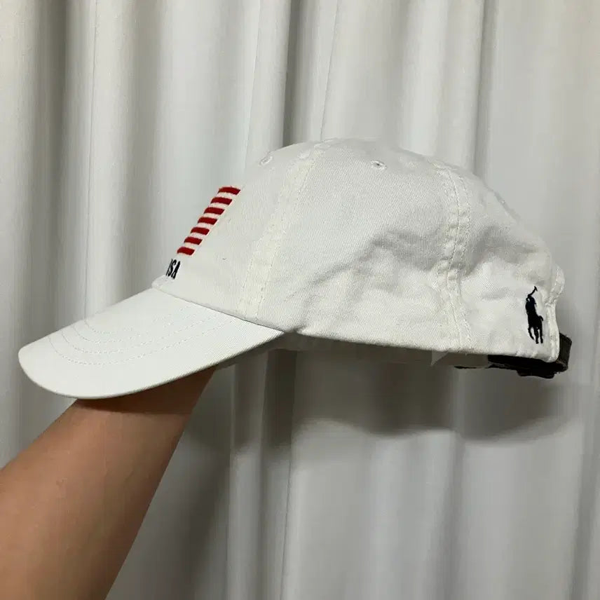 [BUNJANG] Polo USA Flag Ball Cap White / 폴로 usa플래그 볼캡 화이트