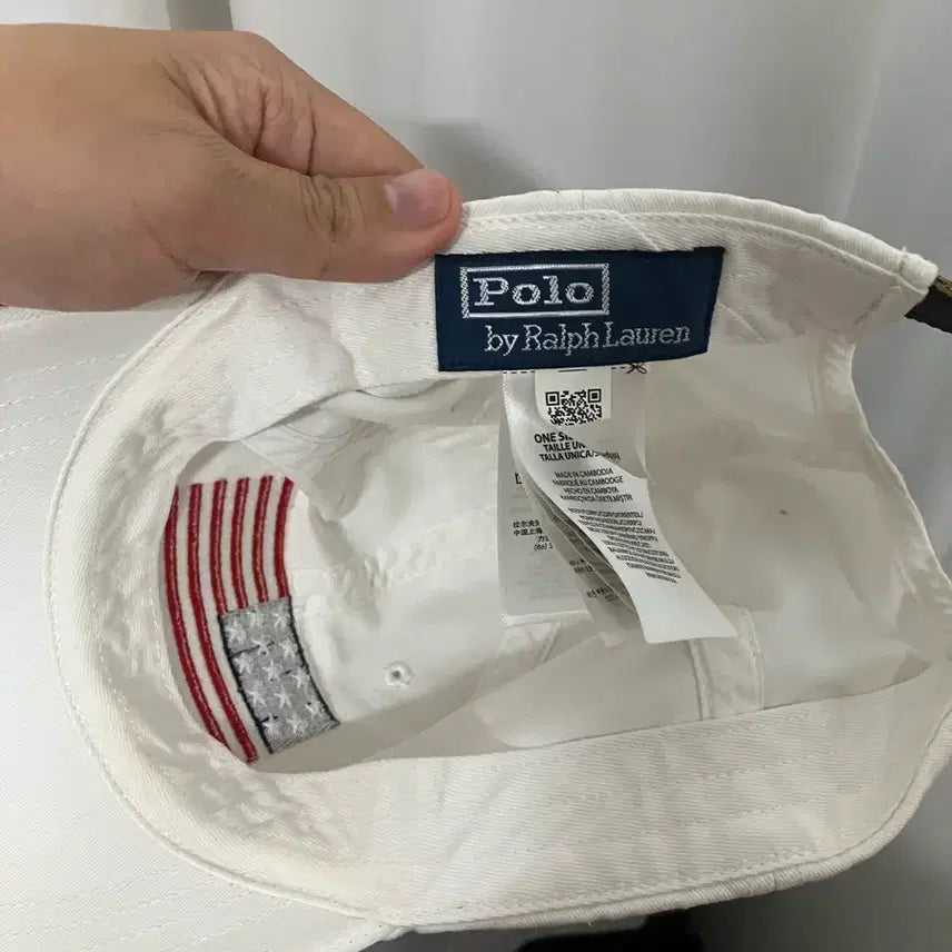 [BUNJANG] Polo USA Flag Ball Cap White / 폴로 usa플래그 볼캡 화이트