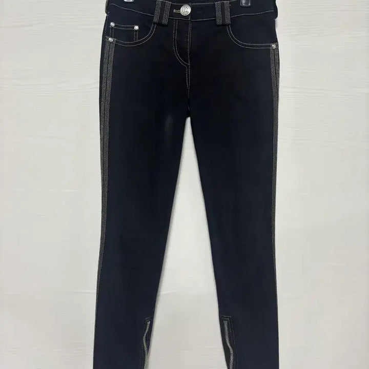 [BUNJANG] Balmain Black Skinny Jeans with Zipper Detail / 발망 블랙 스키니 바지 지퍼