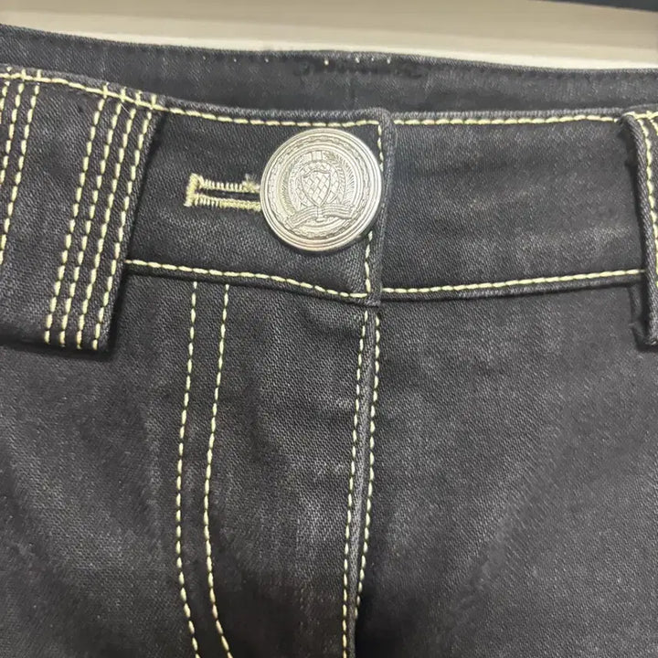 [BUNJANG] Balmain Black Skinny Jeans with Zipper Detail / 발망 블랙 스키니 바지 지퍼