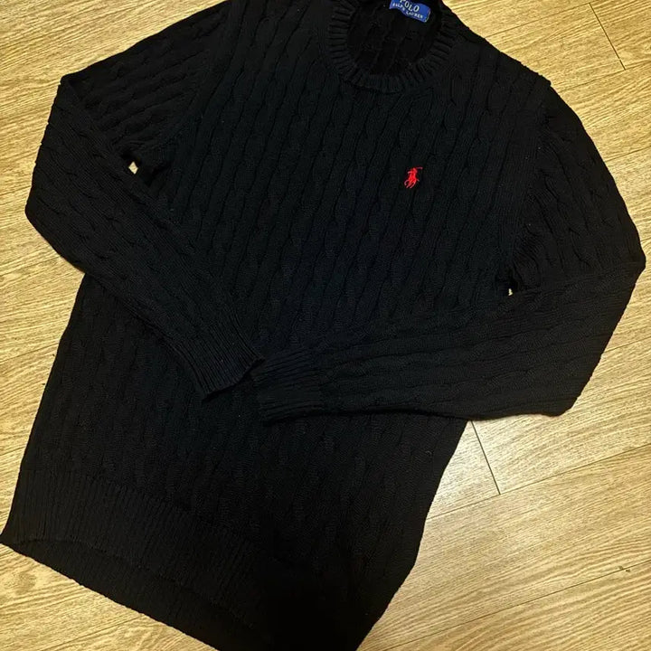 [BUNJANG] Polo Black Cable Knit Sweater / 폴로 검정 꽈배기 니트 팝니다. 남자 95. 상태좋음