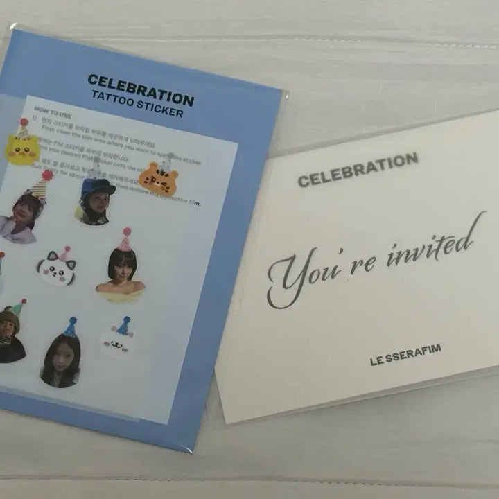 [BUNJANG] LE SSERAFIM Celebration Studio Tattoo Sticker and Postcard / 르세라핌 celebration 공방 타투 스티커, 엽서 양도