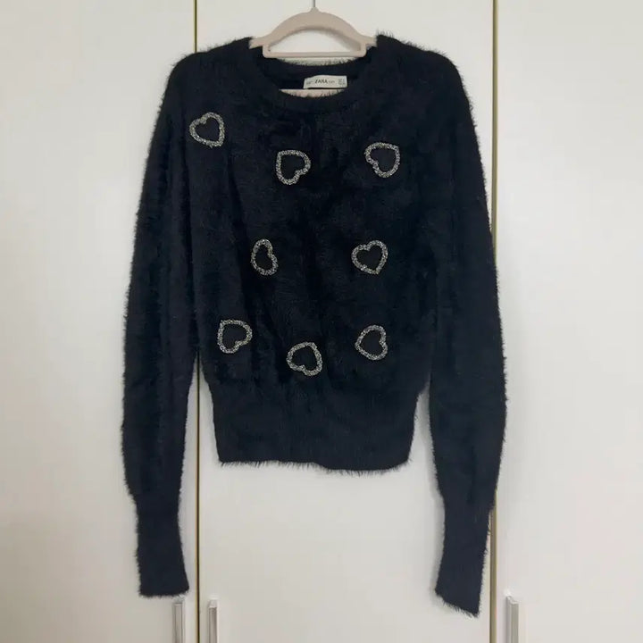 [BUNJANG] Zara Heart Crop Knit Sweater / 자라 하트 크롭니트
