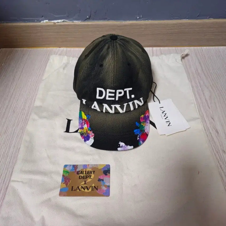 [BUNJANG] Gallery Dept x Lanvin Painted Cap Black / 갤러리 디파트먼트 x 랑방 페인티드 캡 블랙