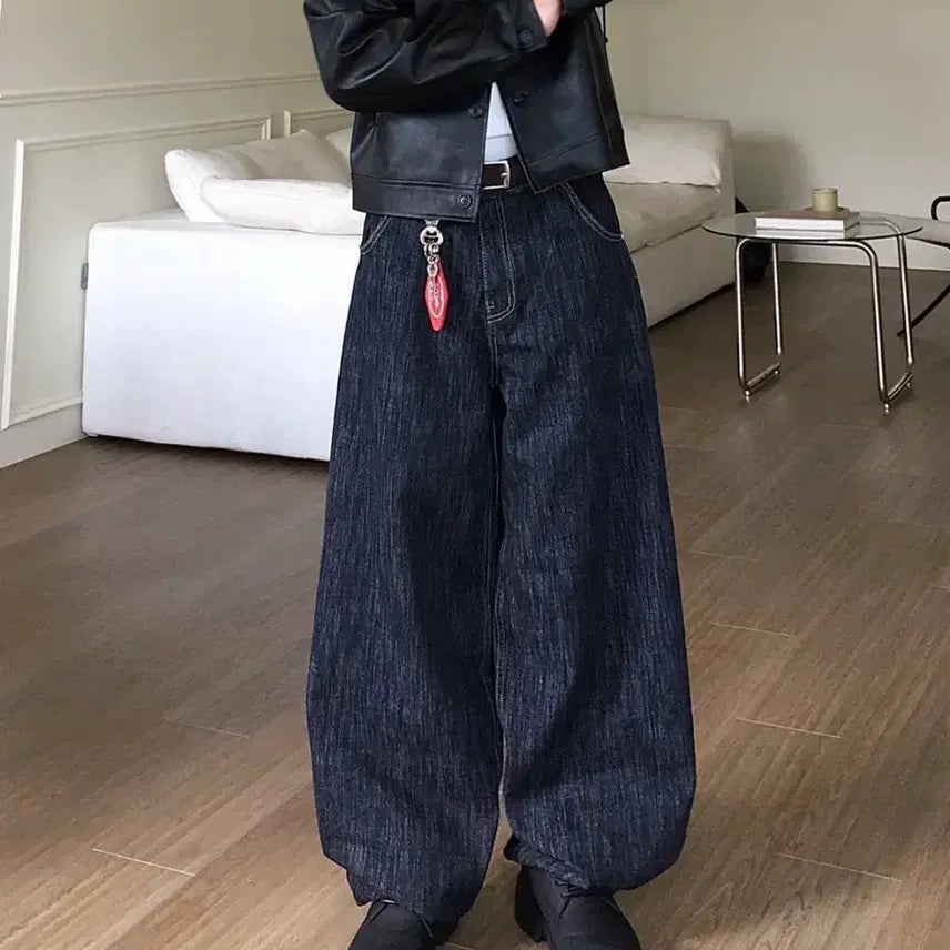 [BUNJANG] Non-Fade Raw Denim Wide Leg Pants / 논페이드 생지 와이드 데님 팬츠