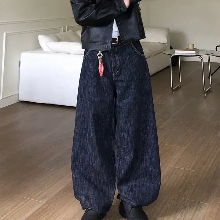 [BUNJANG] Non-Fade Raw Denim Wide Leg Pants / 논페이드 생지 와이드 데님 팬츠