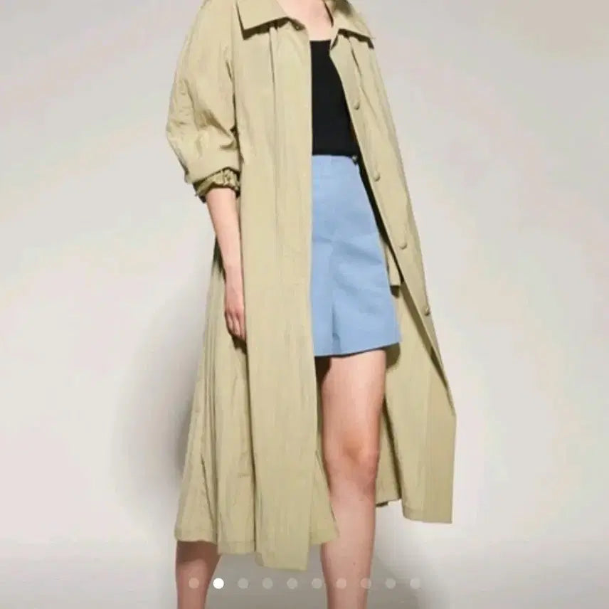 [BUNJANG] Object 2022 Seersucker Belted Dress Coat / 2022.오브제)시어서커 벨티드 원피스겸 코트
