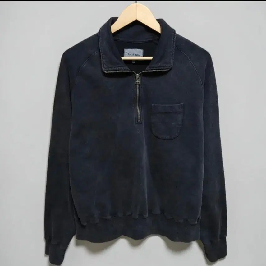 [BUNJANG] Art if Acts Garment-Dyed Half-Zip Up Sweatshirt / Art if acts 아트이프액츠 가먼트다잉 하프집업  m