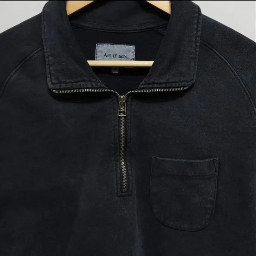 [BUNJANG] Art if Acts Garment-Dyed Half-Zip Up Sweatshirt / Art if acts 아트이프액츠 가먼트다잉 하프집업  m