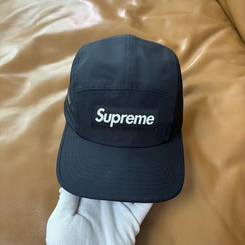 [BUNJANG] Supreme 25FW Gore-Tex Jet Pocket Camp Cap Black / 슈프림 캠프캡 모자 박스로고 25fw 고어텍스 블랙