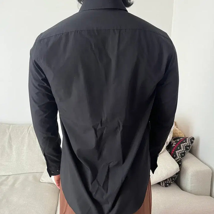 [BUNJANG] TOPTEN Basic Black Long-Sleeve Shirt (Size 105) / 탑텐 블랙 기본 긴팔 셔츠 105