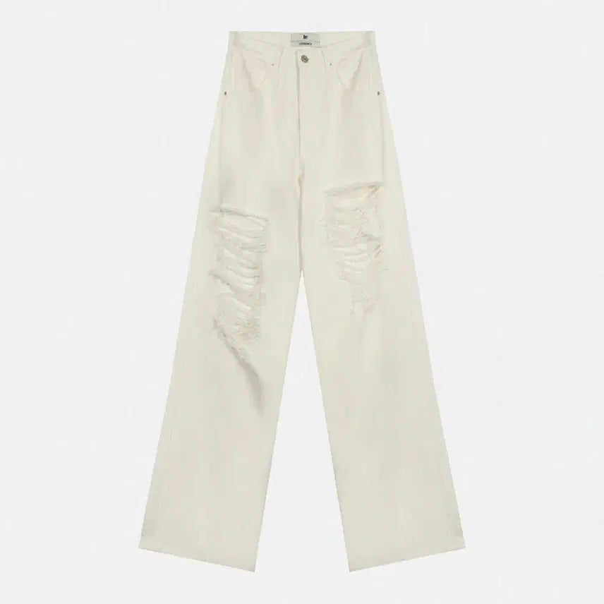 [BUNJANG] 르 화이트 Distressed Denim Pants / 르 화이트 디스트로이드 데님 팬츠 찢청