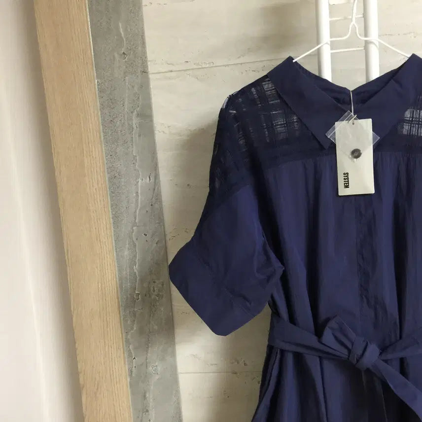 [BUNJANG] SYSTEM Belted Long Dress Navy Size 55 / SYSTEM 시스템 벨트 원피스 55