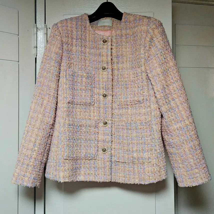 [BUNJANG] Terais Pink Tweed Jacket / Terais 핑크 트위드자켓