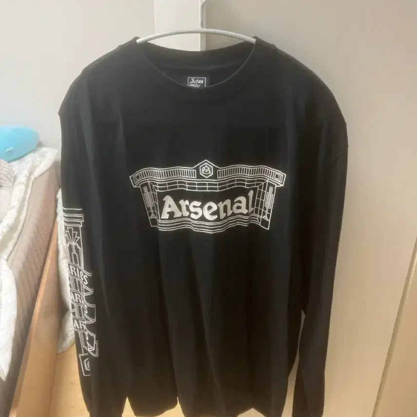 [BUNJANG] Aries Arsenal Black Long Sleeve T-Shirt / Aries 아스날 블랙 긴팔 티셔츠