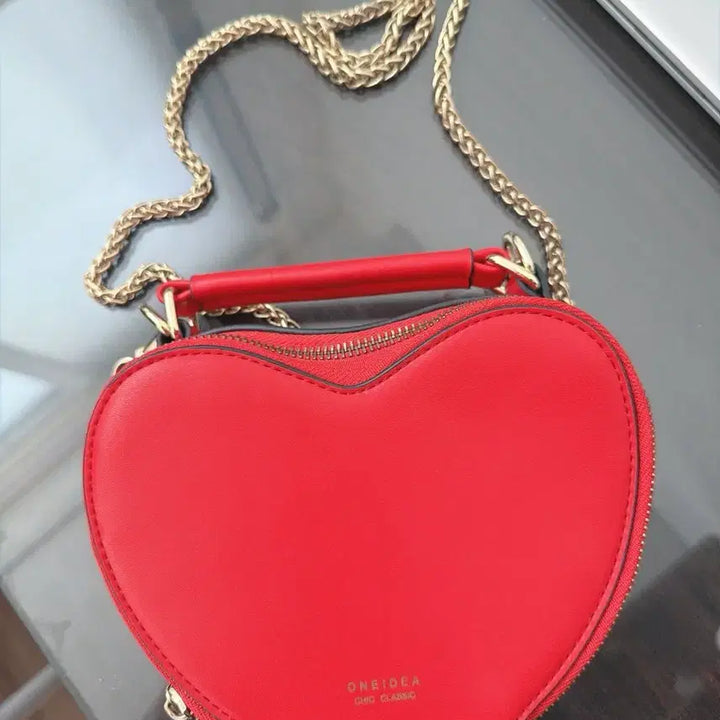 [BUNJANG] Heart Chain Shoulder Bag Red Crossbody Bag / 하트 체인 숄더백 레드 크로스백 로리타 코스프레 빈티지 히메갸루양지뢰