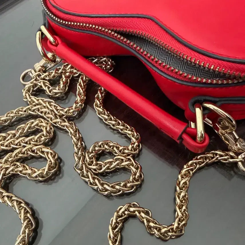 [BUNJANG] Heart Chain Shoulder Bag Red Crossbody Bag / 하트 체인 숄더백 레드 크로스백 로리타 코스프레 빈티지 히메갸루양지뢰