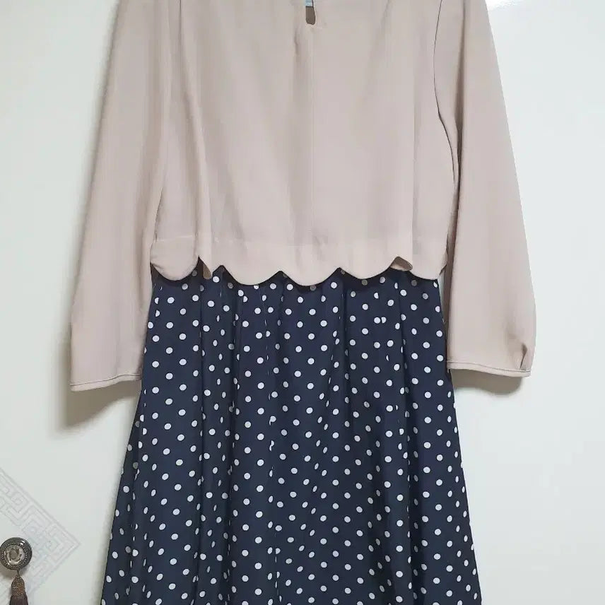 [BUNJANG] Layered Dot Print Dress / 레이어드풍 도트 원피스