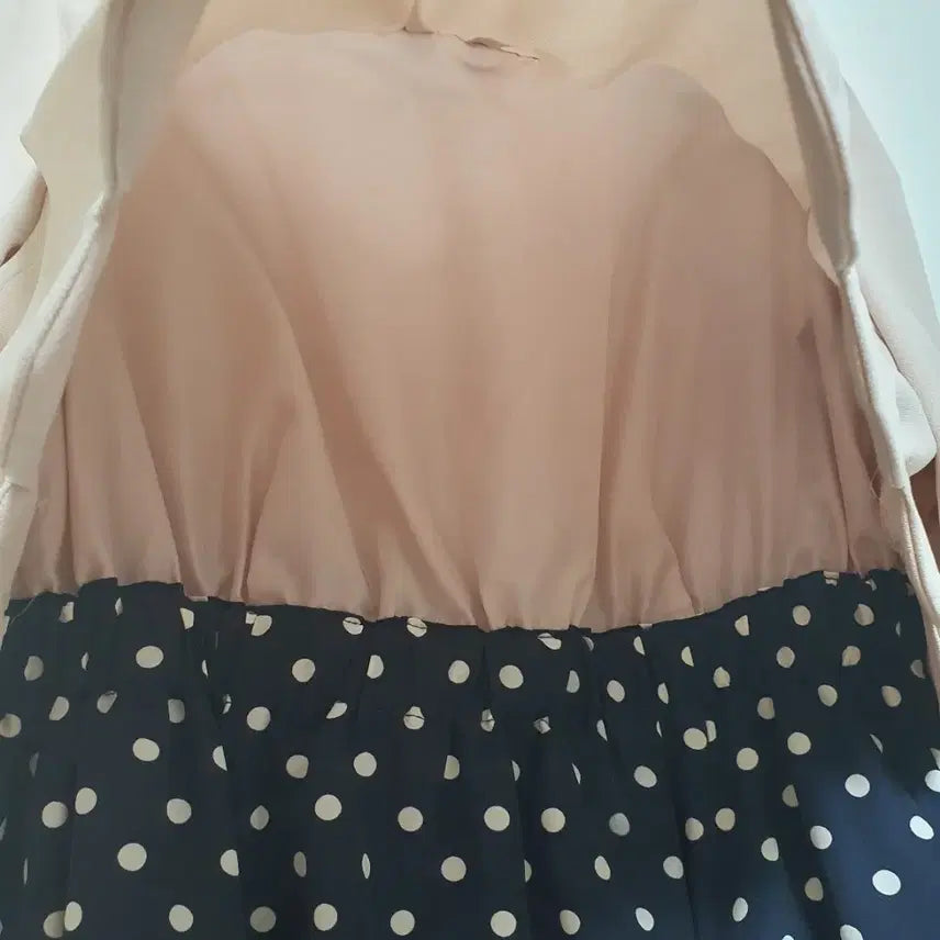[BUNJANG] Layered Dot Print Dress / 레이어드풍 도트 원피스
