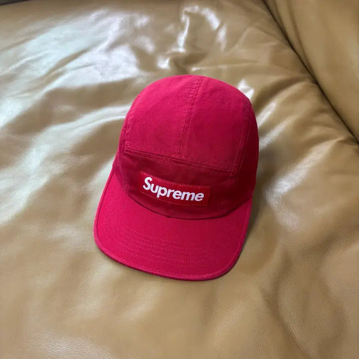 [BUNJANG] Supreme Washed Chino Camp Cap Red SS25 / 슈프림 캠프캡 모자 박스로고 25ss 워시드 레드