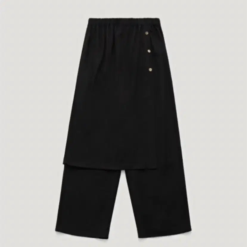 [BUNJANG] Parven Linen Back Pocket Pants Skirt - Black / 파르벵 LINEN BACK POCKET PANTS SKIRT_BLACK