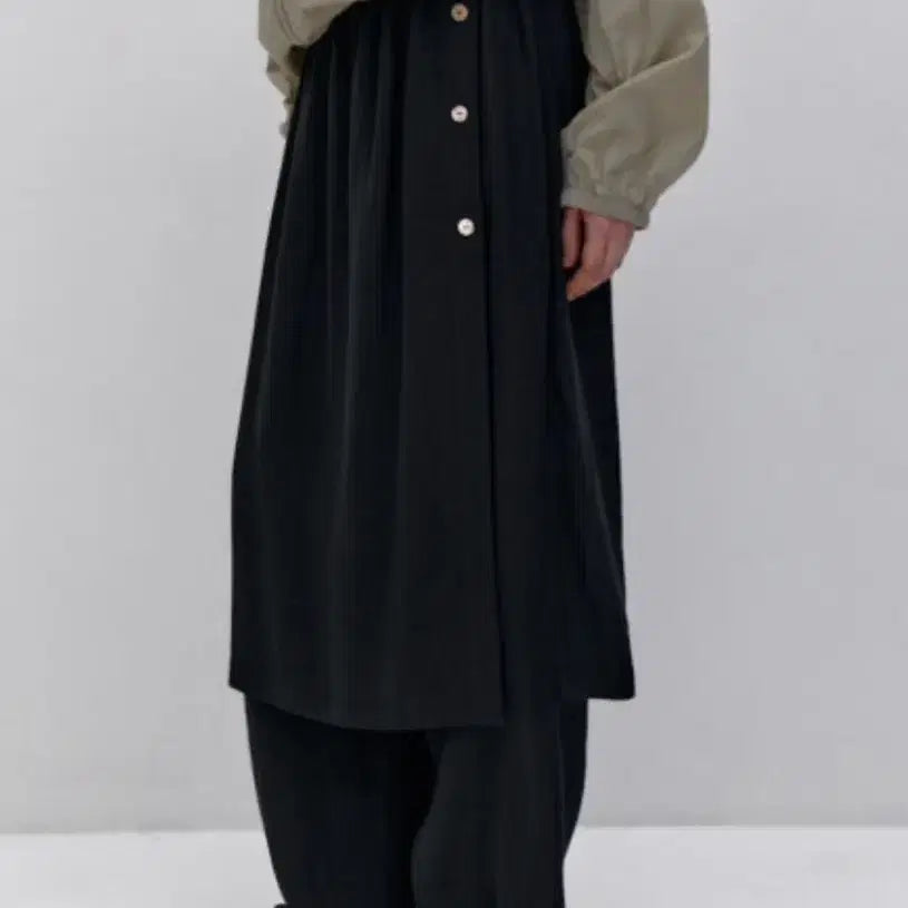 [BUNJANG] Parven Linen Back Pocket Pants Skirt - Black / 파르벵 LINEN BACK POCKET PANTS SKIRT_BLACK