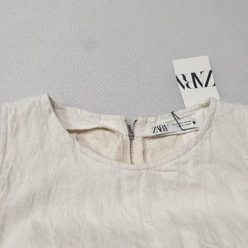 [BUNJANG] Zara Ivory Denim Flare Mini Dress Women&