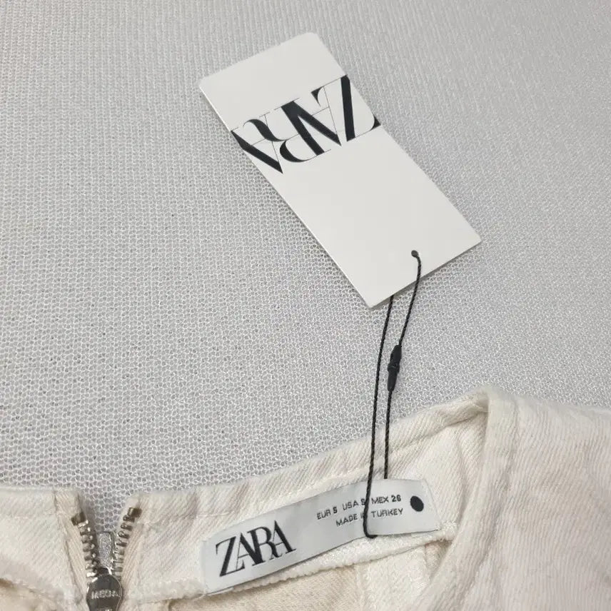 [BUNJANG] Zara Ivory Denim Flare Mini Dress Women&